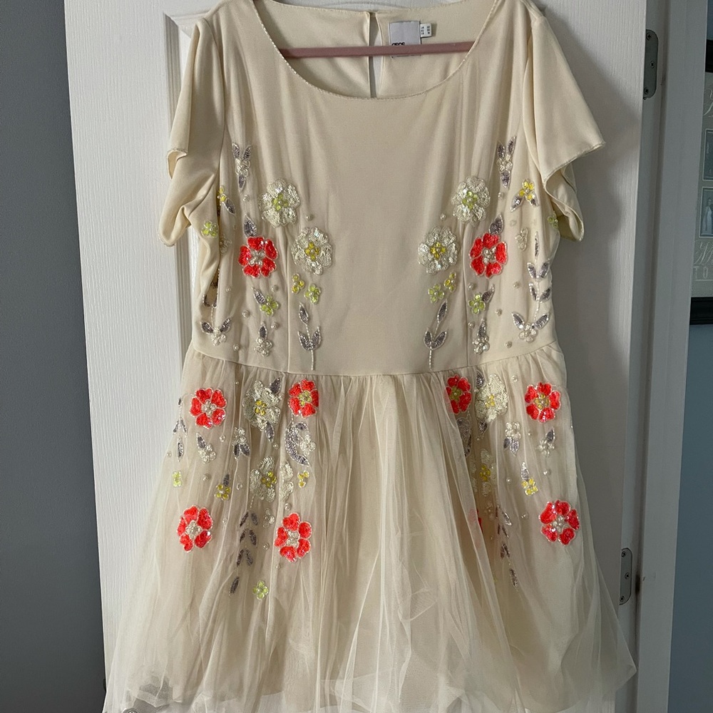 ASOS Curve Special Occasion Floral Beaded Dress